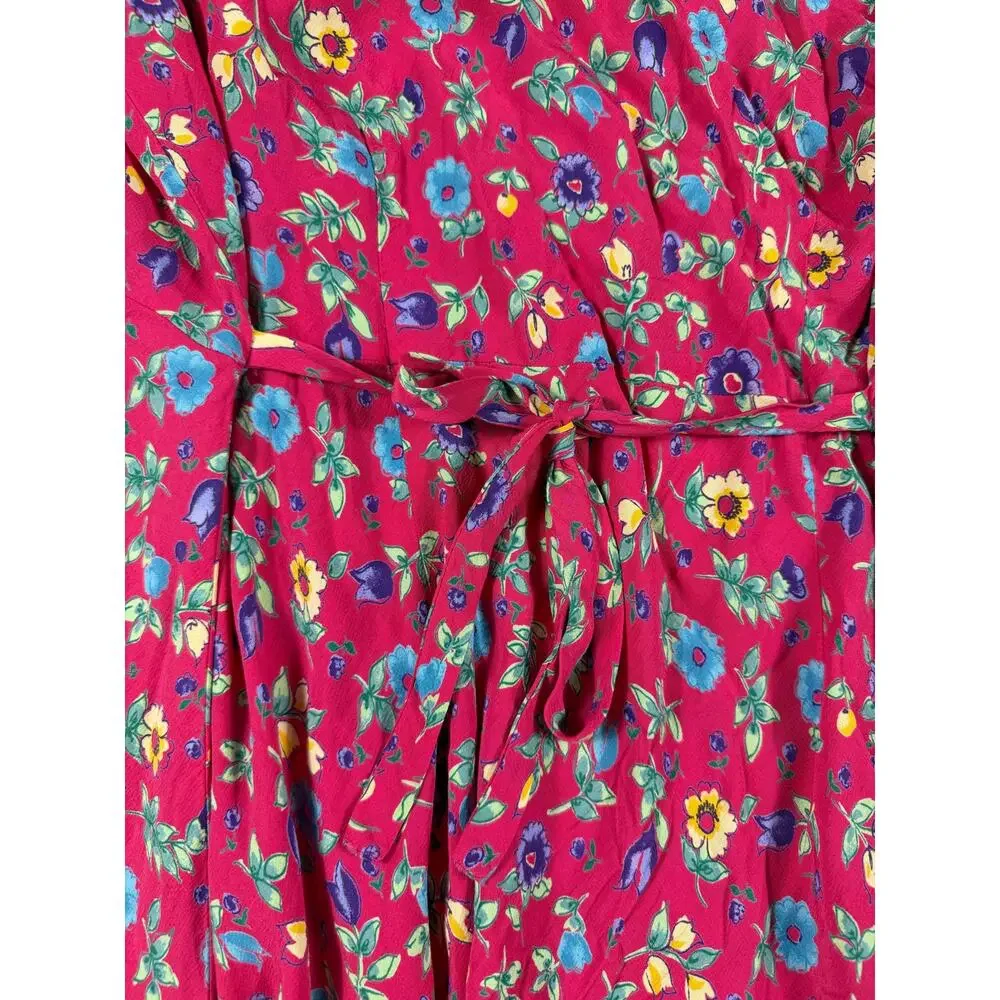 Hanna Andersson Vintage Pink Floral Rayon Maxi Dress Size XL extra large